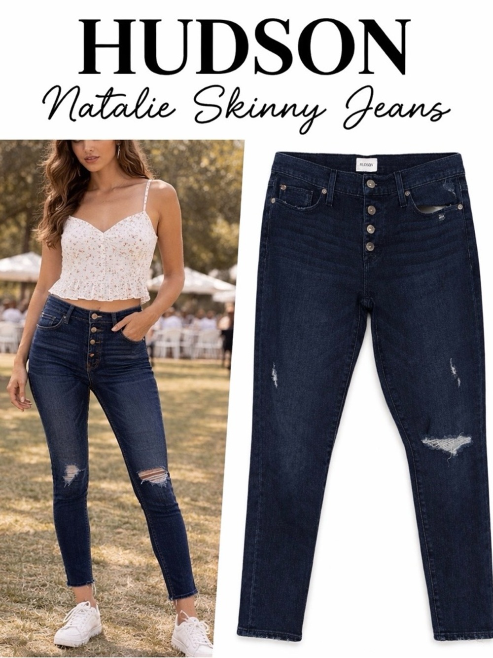 Hudson Natalie Mid Rise Skinny Ankle Jeans Women’s Size 29